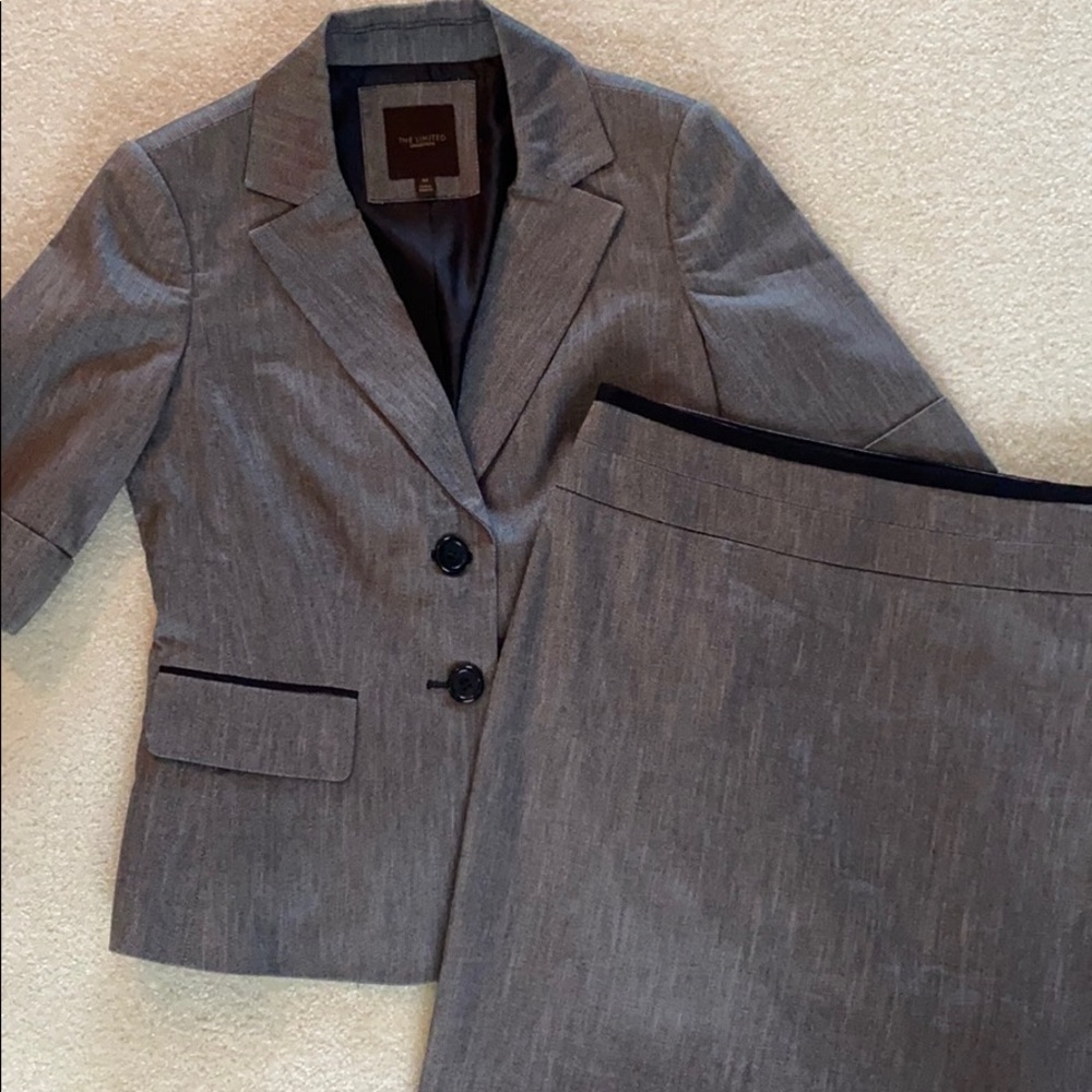 The Limited Gray & Black Suit (Jacket & Skirt)